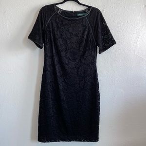 NWOT Lauren Ralph Lauren Lace Leather Trim